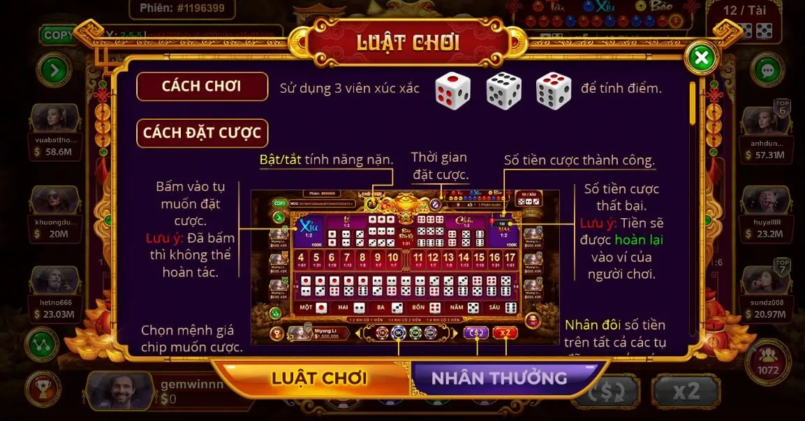 Sicbo tài phú – Hướng dẫn cách chơi tại Sunwin Bí quyết hốt tiền tại sicbo sunwin